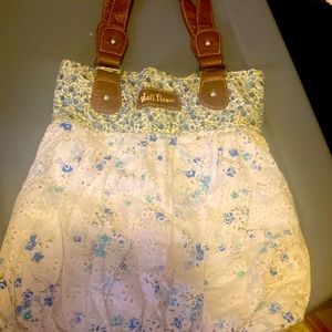 Wall Flower Purse - blue and white floral